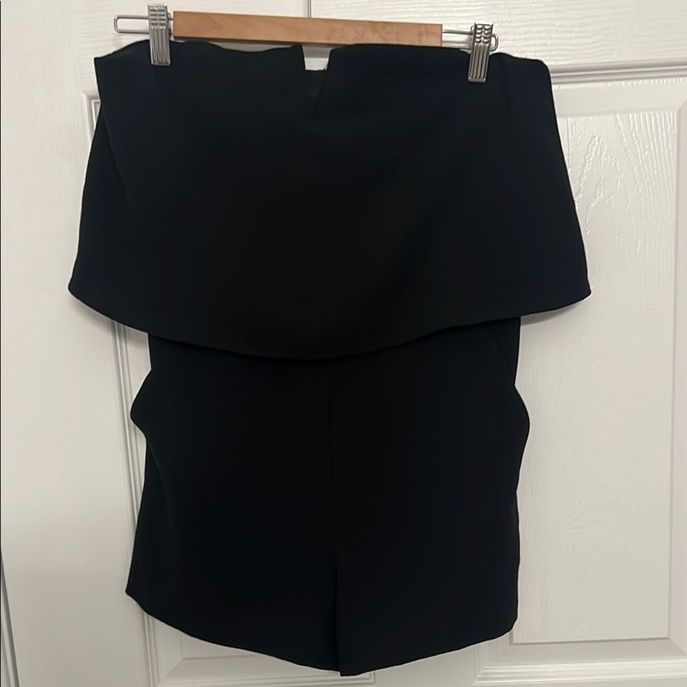 Aqua Black Strapless Romper